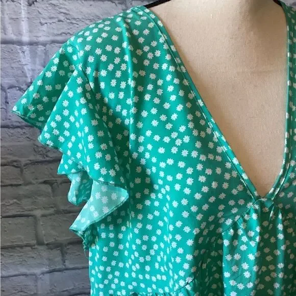 Shein Curve - Women’s Plus Light Teal & White Floral Dress - Picture 3 of 7